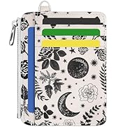 Hancynir Goth Moon Floral Slim Wallet Women Credit Card Holder Gothic Flower RFID Blocking Small ...
