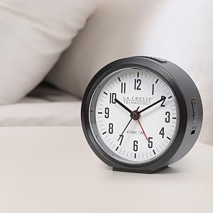 Lacrosse, la crosse, 617-710B, analog alarm, atomic analog, alarm clock, self set, DST
