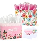 STYPOP 13" Mothers Day Gift Bags with Tissue Paper,2 Pack Large Mother's Day Bag Bulk,Reusable Gi...