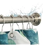 Artiwell 60" Heavy Duty Straight Shower Rod With Shower Rod Flange, Permanent Mount Shower Curtai...