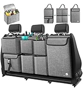 Car Trunk Organizer with Cooler, Hanging Car Organizers and Storage with Large Pockets, Zippers D...