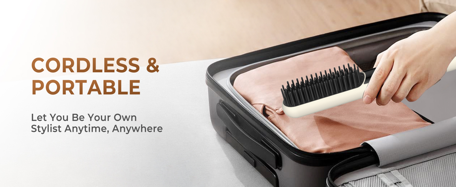 Cordless Hair Straightener Brush