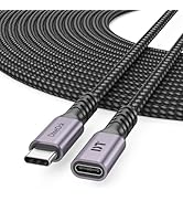 USB C Extension Cable 20ft, Upgraded USBC Extender 100W Charging 4K@60Hz Display Male to Female B...