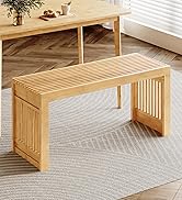 HOOBRO Dining Bench, 35 inch Bamboo Entryway Bench, Farmhouse Kitchen Table Bench, Outdoor Bench,...