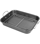 Deluxe Non Stick Roaster Pan/Turkey Roasting Pan with Rack and Handles, Excellent Broiler Pan for...