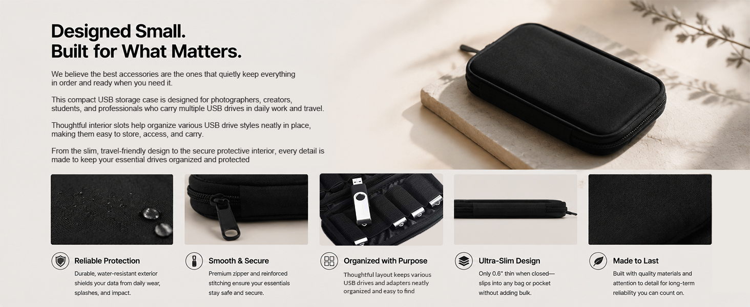 anti static usb flash drive case holder with labeling stickers small tech organizer for purse bag