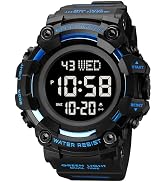 FANMIS Men's Digital 50M Waterproof Electronic Sport Watch Rubber Band Army Military 24H Time LED...