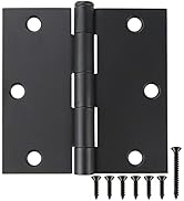 18 Pack Square Matte Black Door Hinges 3.5" x 3.5 Inch Square Radius Interior 3 1/2 Inch Door Hin...
