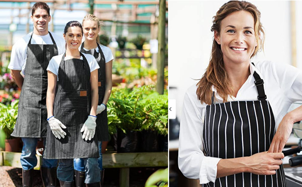 2 Pack Adjustable Bib Aprons with Pockets for Men