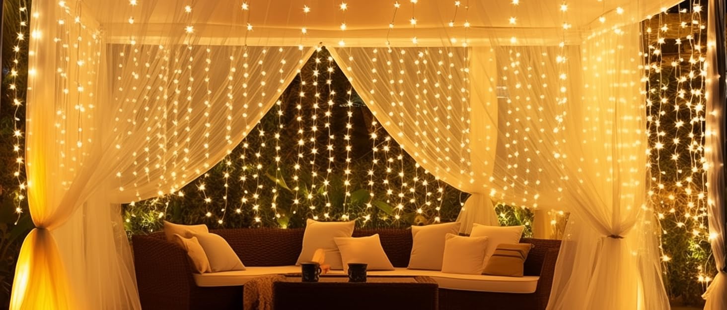 Solar curtain lights