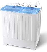 HomGarden Portable Washer Compact Mini Twin Tub Washing Machine w/Washer Spinner Cycle Spin Drye,...