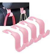 Amooca Car Seat Headrest Hook 4 Pack Hanger Storage Organizer Universal for Handbag Purse Coat Un...