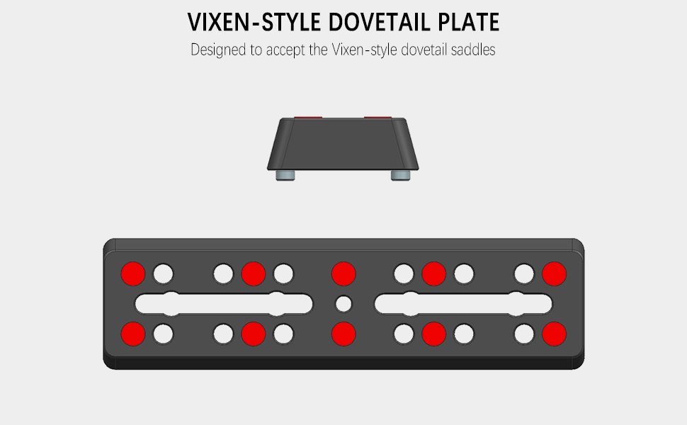 Yueoct AT-08 160mm 6.3 Rail Bar Mounting Plate Vixen Style Dovetail Saddle Telescope Adapter Mount