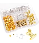 Dfqsofd 465Pcs Gold Push Pins Set, 5 Styles Gold Thumb Tacks Decorative Push Pins for Wall Hangin...