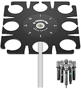 Phenyx Pro MA-H1 8-Slot Multi-Microphone Holder, Wired & Wireless Handheld Microphone Organizer a...