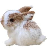 BWESOO White Mini Simulation Rabbit, Cute Rabbit Miniatures Stuffed Animal Figurines, Home Party ...