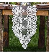 ARTABLE Rectangle Table Runner Lace Macrame Embroidered Table Runners with Exquisite Vintage Shab...