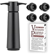 Wine Stoppers Vacuum with Pump, Keep Wine Fresh for up to 7 Days -1 Pump 4 Stoppers, Wine Pump an...