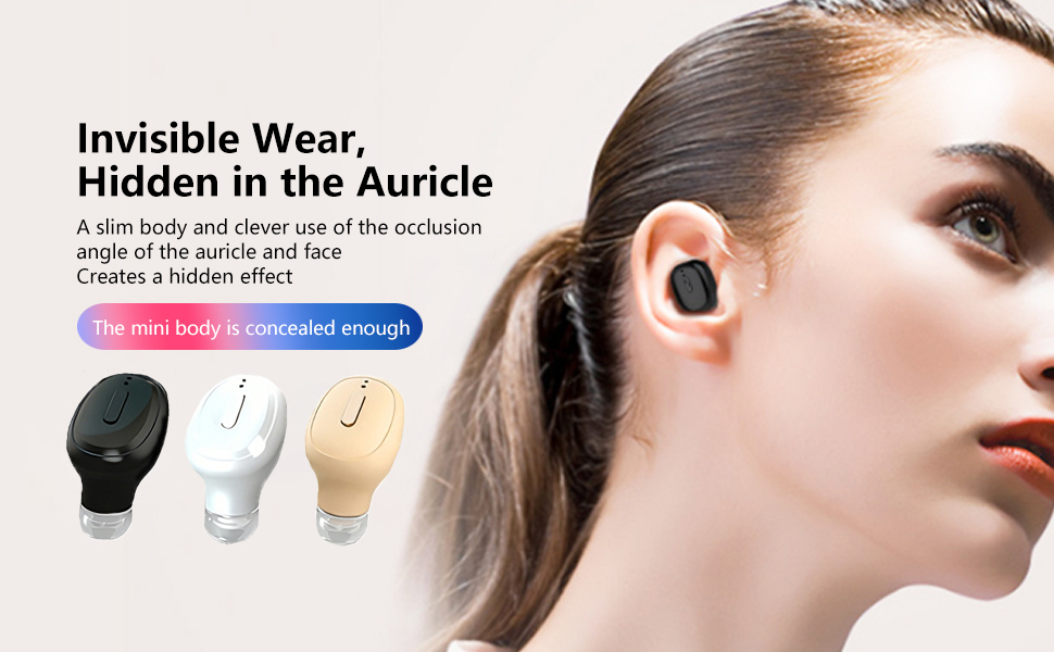 SYSFUN Single Bluetooth Wireless Earbud Mini Invisible in-Ear Wireless Bluetooth Headphone A+1