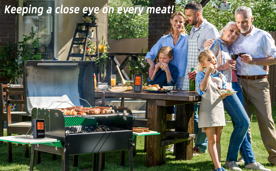 wireless meat thermometer for grilling and smoking