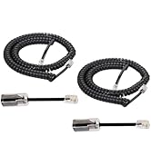 Menewstart Telephone Handset Detanglers Cable, Landline 8FT Uncoiled /1.4FT Coiled, 2 Pack, Black...