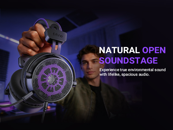 Open back design gaming headset