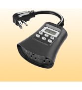 DEWENWILS Outdoor Digital Timer for Lights, 7-Day Programmable Plug in Timer with 3 Grounded Outl...