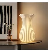 RONDURE Modern Ceramic Decorative Table Lamp Living Room Bedroom Bedside | Handcrafted Unique War...