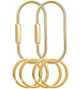 New Fashion Kingdom Gold Brass Key Rings, Screw Lock Keys Organizer, Carabiner Keychain Clip, Pur...