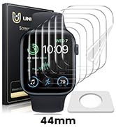 UniqueMe 6 Pack for Apple Watch Screen Protector 44mm, Apple Watch SE Series 6/5/4 Screen Protect...