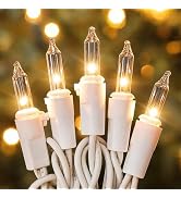 HEYFUNi Clear Christmas Lights, 50 Count White Christmas Lights Plug in | 13FT Incandescent Bulb ...