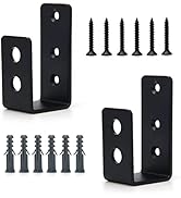 2 Pack 2x4 Door Barricade Brackets, Catcan Upgrade Thickness Door Security Bar Heavy Duty Reinfor...