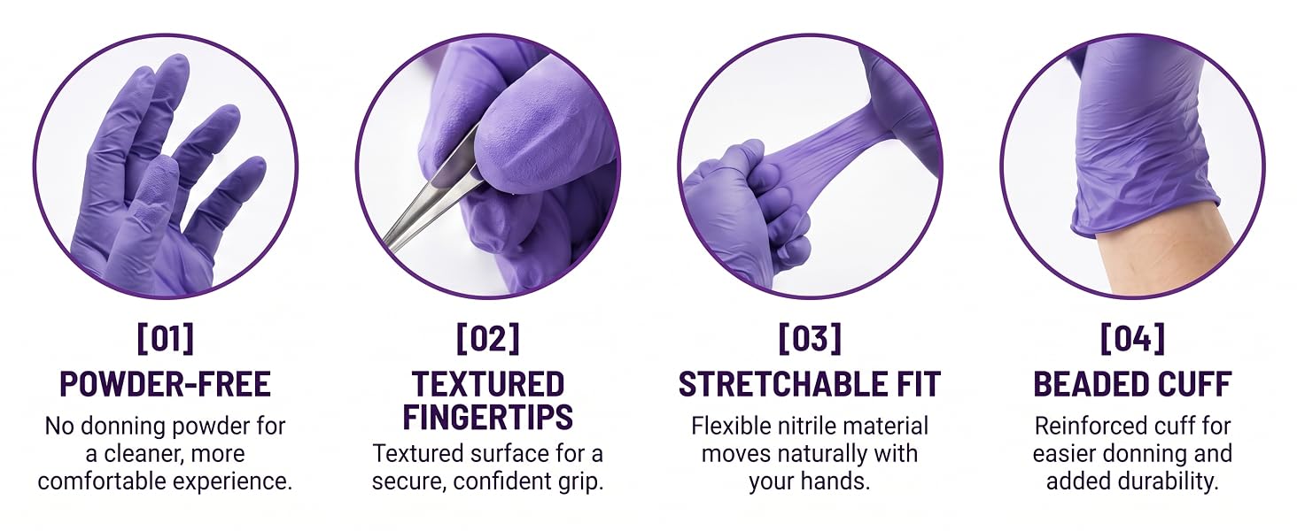 MedPride Powder-Free Nitrile Exam Gloves