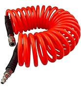 Darnassus Polyurethane Recoil Air Hose, Air Compressor Hose with 1/4" Swivel Fittings, for Indust...