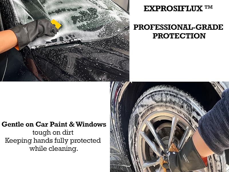 car washing gloves detailing rubber glove heavy duty work gloves Exprosiflux auto cleaning gloves