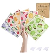 Homaxy Swedish Dishcloths for Kitchen, 6 Pack Fruit Reusable Paper Towels with Clips, Absorbent C...