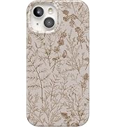 Casely iPhone 15 Case | Beige Garden | Neutral Floral | Compatible with MagSafe | Classic Ultra S...
