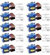 Sg90 9g Micro Servo Motor, Miuzei Mini Small Servos Motor Kit Metal Gear for Arduino RC Car Airpl...