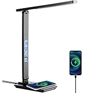 Dott Arts LED Desk Lamp with Wireless Charger, Touch Control Study Lamp with USB Charging Port, T...