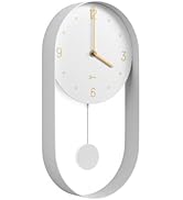 Driini Modern Pendulum Wall Clock - Decorative and Unique Metal Frame, with 8 Inch Face - Contemp...