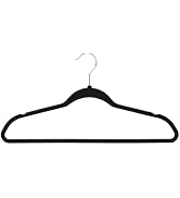 Honey Can Do 30-Pack Slim Profile Rubber Hangers, Black HNG-08664, 17.5” x 9 inches