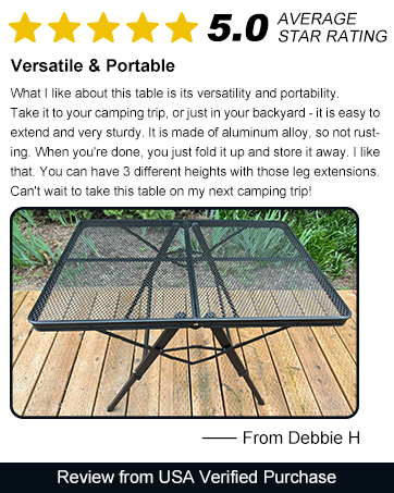 Adjustable Metal Table for Outdoor