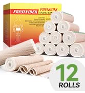 FRESINIDER Premium Elastic Bandage Wrap, 12 Pack 6" Cotton Latex Free Compression Bandage Wrap wi...