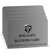 SaiTech IT 5 Pack RFID Blocking Cards, One Protects Entire Wallet Purse, NFC Contactless Bank Deb...