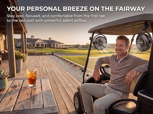 golf cart fans rechargeable