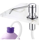 Gagal Soap Dispenser (Chrome) and Extension Tube Kit for Kitchen Sink, Complete Brass Pump with 4...