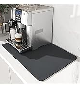 AMOAMI-Coffee Mat Hide Stain Rubber Backed Absorbent Dish Drying Mat for Kitchen Counter-Coffee B...
