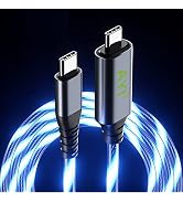 AYI USB Type C to Type C PD 60W Fast Charging Cable Phone Charger High Data Speed Visible Blue Co...