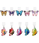 CREATCABIN 10Pcs Butterfly Charm Dust Plug USB C Dust Cover Type C Anti Dust Plugs Plastic USB C ...