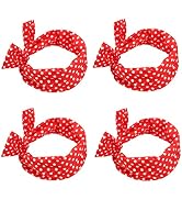 Ondder Red and White Polka Dot Headband Wire Headband 4 Pack Retro Bowknot Polka Dot Wire Hair Ho...
